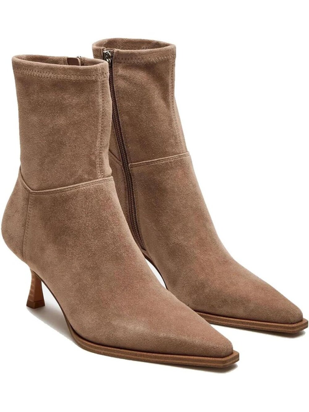 Women's Brown Pointed Toe Side Zipper Ankle Boots Stiletto High Heels Fall Boots